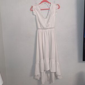 Maxi Dress Ruffle Crochet Open Back by Shein Size XS